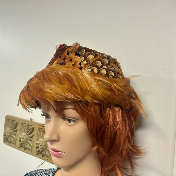 ❤️Authentic Handmade Pheasant Feather Hat - Picture 1 of 10